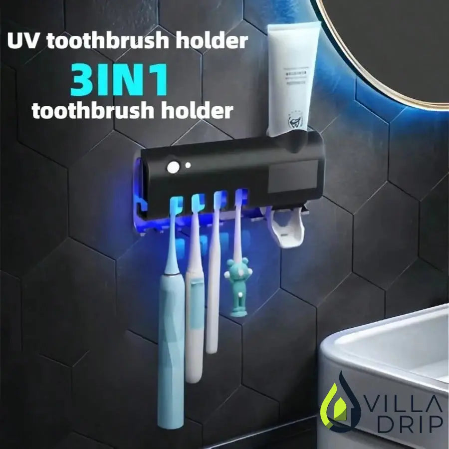 Upgraded 3-in-1 Electric Blue Light Disinfection Toothbrush Holder