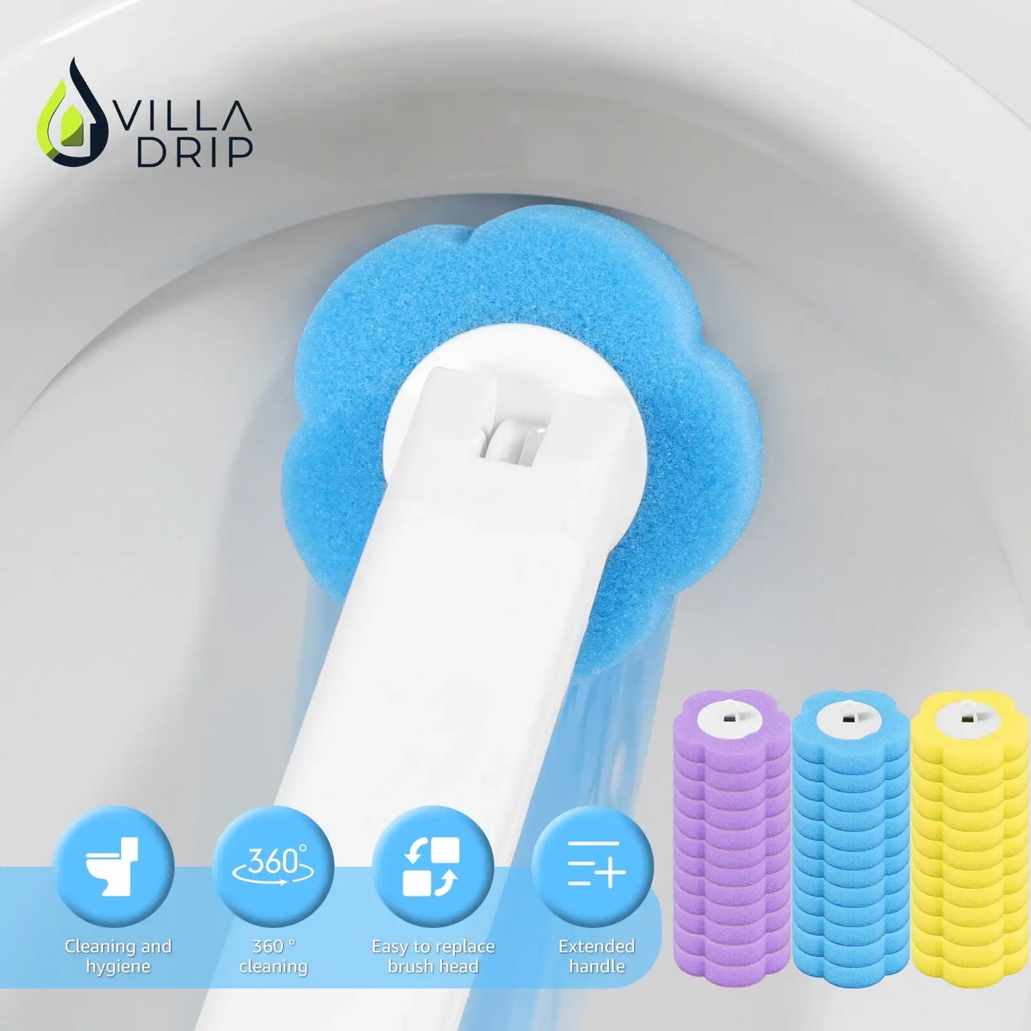 Disposable Toilet Brush with Extended Handle 18-36Pcs