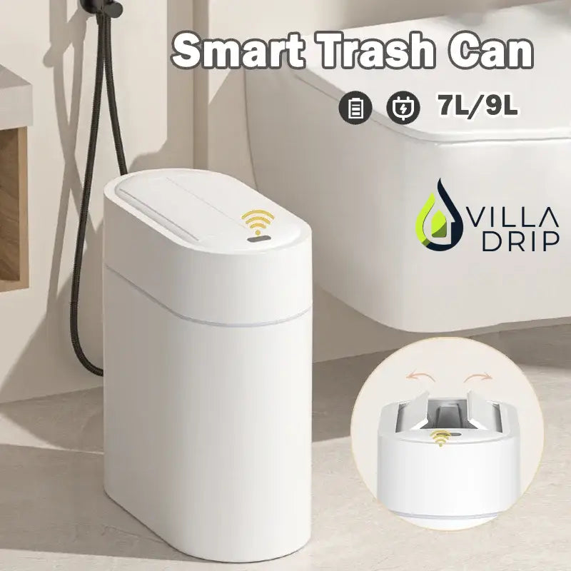 7/9L Two-way Smart Sensor Trash Can with Lid Wall Mount