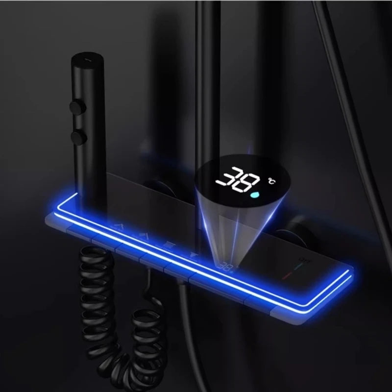 Digital Display Shower Set Shower Faucet System Hot Cold Piano